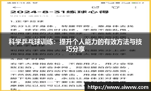 科学乒乓球训练：提升个人能力的有效方法与技巧分享