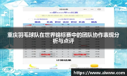 重庆羽毛球队在世界锦标赛中的团队协作表现分析与点评